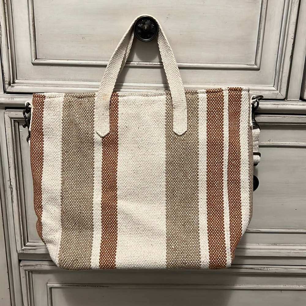Cute Multi Colored Woven Like Bag.